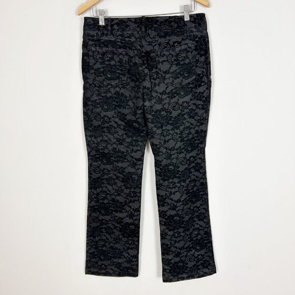 Y2K Grunge Bebe Damask Jacquard Floral Bootcut Pants Size 10 Whimsigoth Women's - Picture 3 of 4